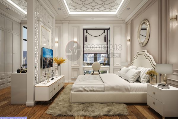 THIẾT KẾ NỘI THẤT PHÒNG NGỦ BIỆT THỰ HIỆN ĐẠI, SANG TRỌNG